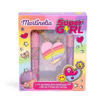 Martinelia Super Girl Best Friends Set 2 x Lipgloss & 2 x Κολιέ Broken Heart